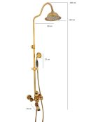 Coloana de dus Venustar ,cu trei functii , jade-bronz antichizat+baterie lavoar montare chiuveta baie cu ventil inclus - imagine 2