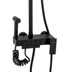 Coloana de dus Venustar , cu patru functii cu afisaj temperatura apa LCD si functie de bideu, negru mat - imagine 3