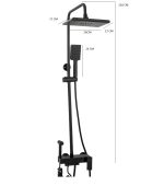 Coloana de dus Venustar , cu patru functii cu afisaj temperatura apa LCD si functie de bideu, negru mat - imagine 2