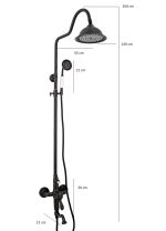 Coloana de dus ,cu trei functii , negru antichizat Venustar - imagine 2