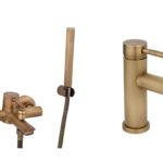 Set baterie cada Venustar, motare pe perete ,bronz antichizat+baterie lavoar.montare chiuveta baie, bronz antichizat
