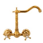 Baterie bucatarie Venustar, prindere pe perete , gold - imagine 4