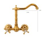 Baterie bucatarie Venustar, prindere pe perete , gold - imagine 2