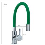 Baterie bucatarie Venustar, tip lebada pipa flexibila verde - imagine 2