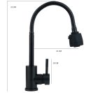Baterie bucatarie lebada pipa flexibila perlator 2 functii,negru mat  Venustar - imagine 2