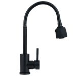 Baterie bucatarie lebada pipa flexibila perlator 2 functii,negru mat  Venustar - imagine 3