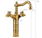 Baterie lavoar Venustar, montare pe blat ,gold - imagine 2