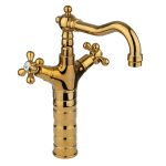 Baterie lavoar Venustar, montare pe blat ,gold - imagine 5