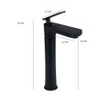 Baterie lavoar Venustar,montare pe blat langa lavoar negru mat - imagine 2