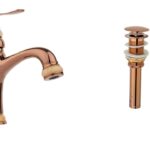 Baterie lavoar Venustar ,montare chiuveta baie,jade-rose gold+ventil evacuare lavoar