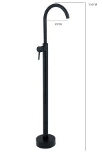 Baterie lavoar freestanding, Venustar ,negru mat - imagine 2