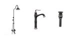 Coloana de dus Venustar ,cu trei functii , black jade antichizat+baterie lavoar montare pe blat cu ventil inclus