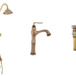 Coloana de dus Venustar ,cu trei functii , jade-bronz antichizat+baterie lavoar montare pe blat cu ventil inclus