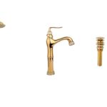 Coloana de dus Venustar ,cu trei functii , jade-gold+baterie lavoar montare pe blat cu ventil inclus