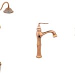 Coloana de dus Venustar ,cu trei functii , jade- rose gold+baterie lavoar montare pe blat cu ventil inclus