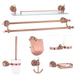 Set sapte piese , accesorii baie Venustar, rose-gold