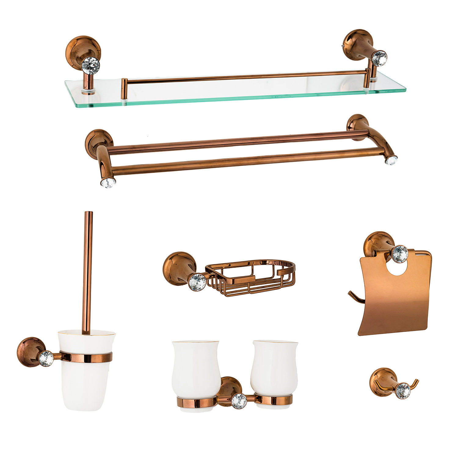 Set sapte piese accesorii baie Venustar,rose-gold
