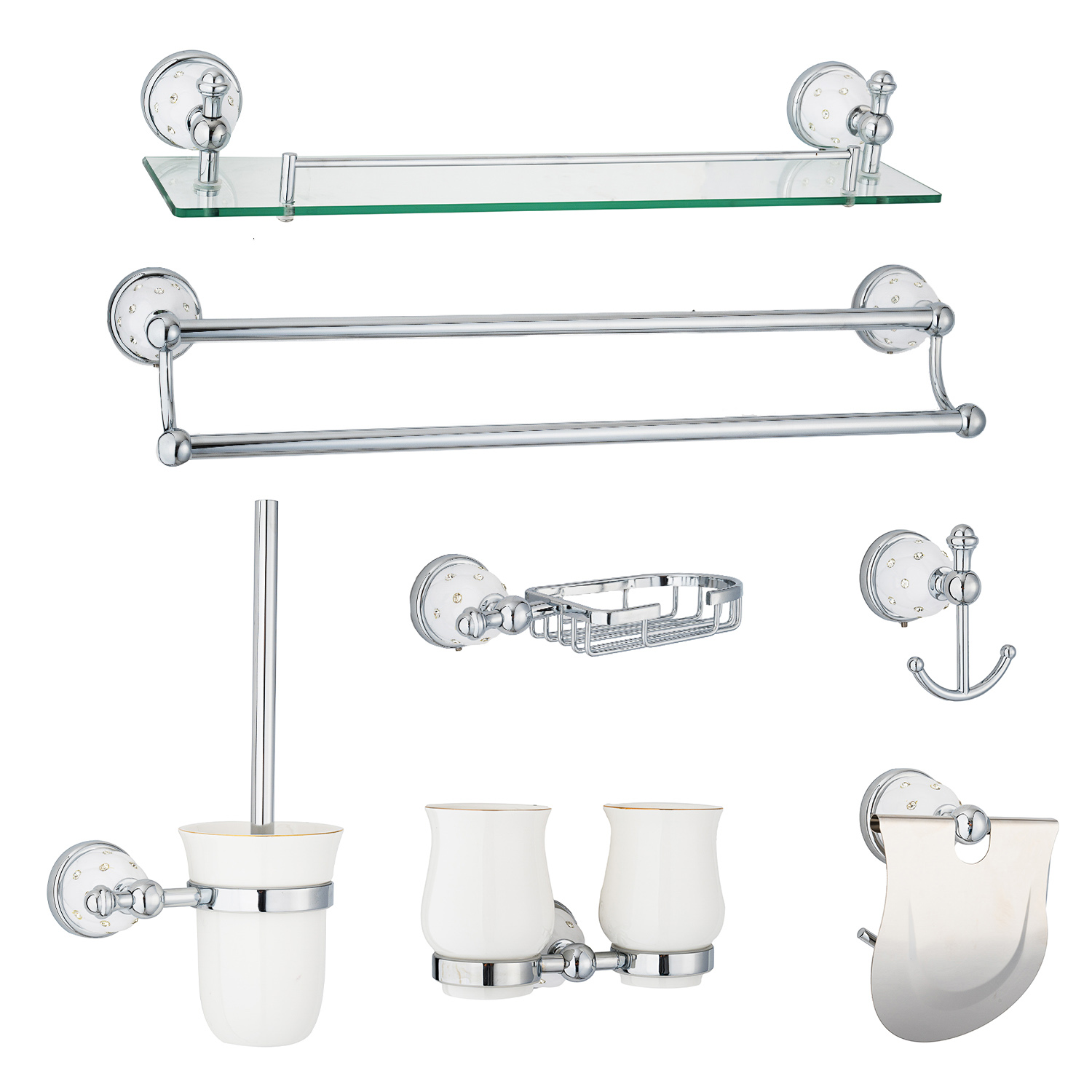 Set sapte piese accesorii baie wite-chrom Venustar