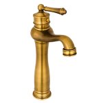 Baterie lavoar , Venustar, montare pe blat langa lavoar, bronz antichizat - imagine 4