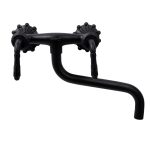 Baterie bucatarie prindere perete pipa lunga mobila, model cu broderie, negru mat Venustar - imagine 5