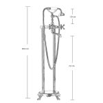 Baterie cada freestanding, Venustar, dubla comanda,alb mat - imagine 2