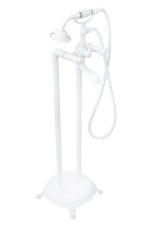 Baterie cada freestanding, Venustar, dubla comanda,alb mat - imagine 5