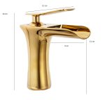Baterie lavoar cascada ,montare chiuveta baie , gold Venustar - imagine 4