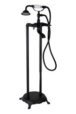 Baterie cada freestanding, Venustar, dubla comanda, negru mat