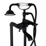 Baterie cada freestanding, Venustar, dubla comanda, negru mat - imagine 7