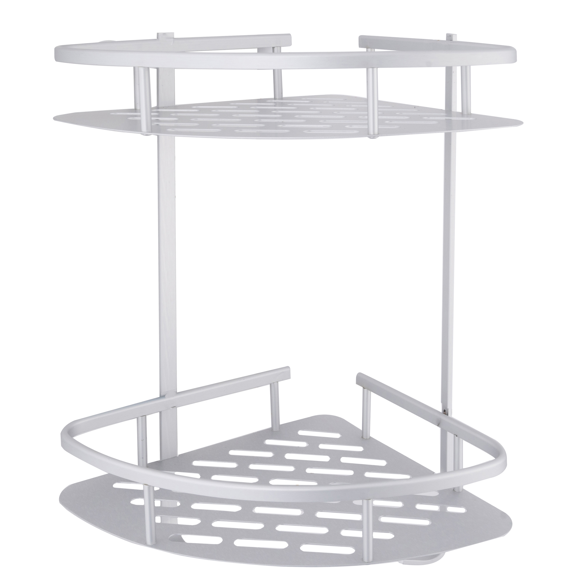 Etajera baie dubla, montare pe perete, cu suport prosop, gri mat