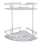 Etajera baie dubla, montare pe perete, cu suport prosop, gri mat - imagine 5