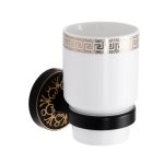 Set accesorii baie Venustar, 5 piese negru -auriu - imagine 2