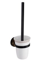 Set accesorii baie Venustar, 5 piese negru -auriu - imagine 3