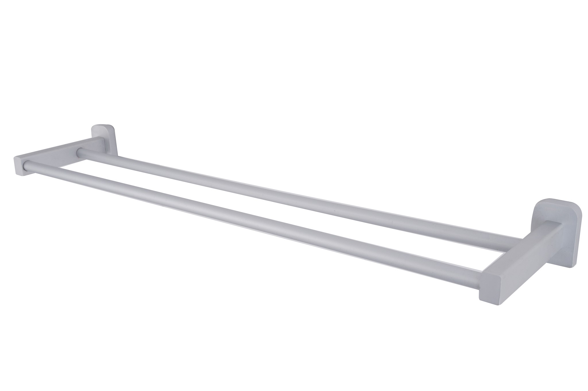 Suport prosop dublu, fixare pe perete gri mat