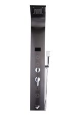 Panou dus Venustar, cu hidromasaj inox 5 functii Digital Thermo Black-satin, cu led - imagine 2