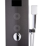 Panou dus Venustar, cu hidromasaj inox 5 functii Digital Thermo Black-satin, cu led - imagine 3