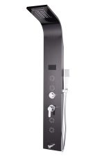 Panou dus Venustar, cu hidromasaj inox 5 functii Digital Thermo Black-satin, cu led
