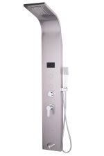 Panou dus Venustar,cu hidromasaj inox 5 functii Digital Thermo,gri satin cu led