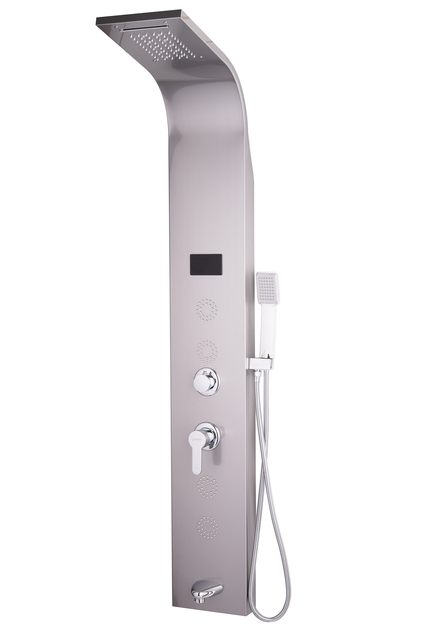 Panou dus Venustar,cu hidromasaj inox 5 functii Digital Thermo,gri satin cu led