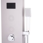 Panou dus Venustar,cu hidromasaj inox 5 functii Digital Thermo,gri satin cu led - imagine 4