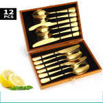 Set 12 tacamuri,din inox, Venustar,gold - imagine 3