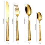 Set 16 tacamuri, din inox,pentru 4 persoane, Venustar,gold - imagine 2