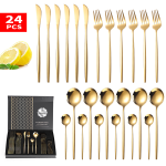 Set 24 tacamuri,stainles steel, Venustar,gold - imagine 6