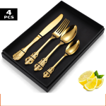 Set 4 tacamuri retro, Venustar,gold - imagine 3