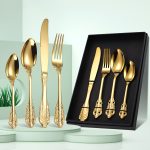 Set 4 tacamuri retro, Venustar,gold - imagine 4