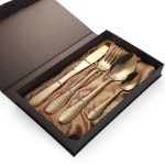 Set 4 tacamuri,stainless stel, Venustar,gold