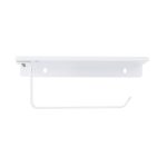 Suport hartie igienica aluminiu, culoare alba, cu etajera - imagine 5