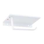 Suport hartie igienica aluminiu, culoare alba, cu etajera - imagine 6