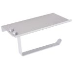 Suport hartie igienica aluminiu,gri mat, cu etajera - imagine 3