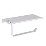 Suport hartie igienica aluminiu,gri mat, cu etajera